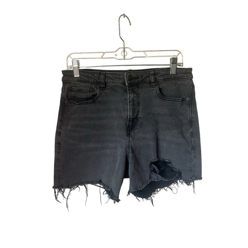 American Eagle Black Cutoff Mom Jean Shorts - Size 10